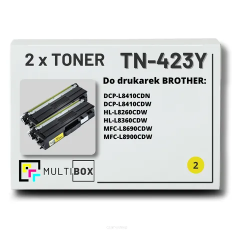 2-PAK Multibox Toner do BROTHER TN423Y Yellow zamiennik