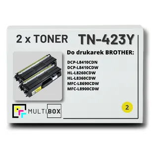 2-PAK Multibox Toner do BROTHER TN423Y Yellow zamiennik