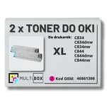 2-PAK Multibox Toner do OKI C834 C844 46861306 XL magenta zamiennik - 2
