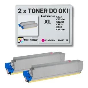 2-PAK Multibox Toner do OKI C833 C843 46443102 XL magenta zamiennik