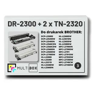 2x Toner do BROTHER TN-2320 + 1x Bęben DR-2300 3-pak Multibox zamiennik