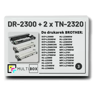 2x Toner do BROTHER TN2320 + 1x Bęben DR2300 3-pak Multibox zamiennik