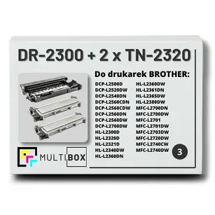 3-PAK Multibox 2x Toner + 1x Bęben do BROTHER TN2320 DR2300 zamiennik