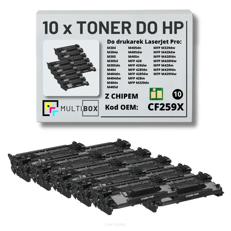 Toner do HP CF259X 59X LaserJet Pro M304 M404 M428 10-pak zamiennik Multibox z chipem