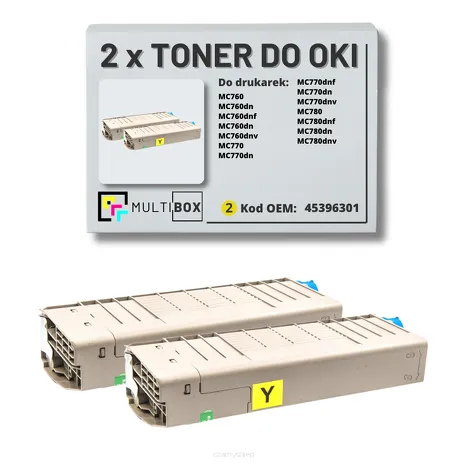 2-PAK Multibox Toner do OKI MC760 MC770 MC780 45396301 yellow zamiennik