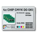 4-PAK Multibox zestaw Chipów CMYK do OKI C612 8,0K/3x6,0K - 2