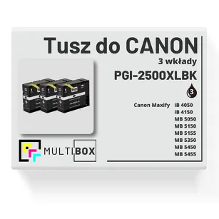 3-PAK Multibox Tusz do CANON PGI2500XLBK black zamiennik