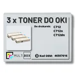 3-PAK Multibox Toner do OKI C712 46507616 black zamiennik - 2