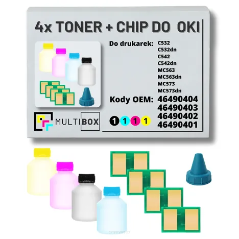 4-PAK Multibox Tonery + chipy do OKI C532 C542 MC563 MC573 4x1,5K