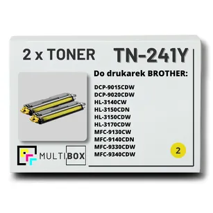2-PAK Multibox Toner do BROTHER TN241Y Yellow zamiennik