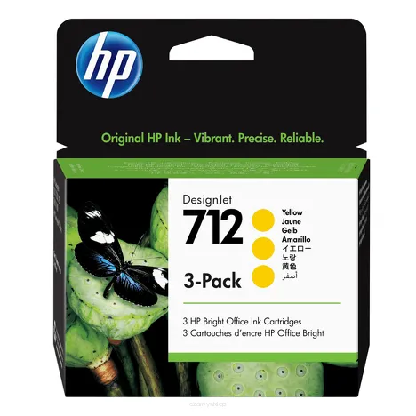 HP 712 tusz 3ED79A oryginalny yellow 3-pak