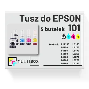 Tusz do EPSON 101 T03V6 T03V1 T03V2 T03V3 T03V4 5-pak cyan / magenta / yellow / black zamiennik Multibox