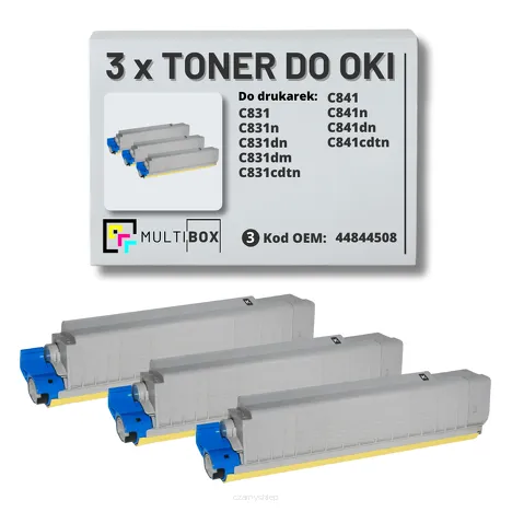 3-PAK Multibox Toner do OKI C831 C841 44844508 black zamiennik