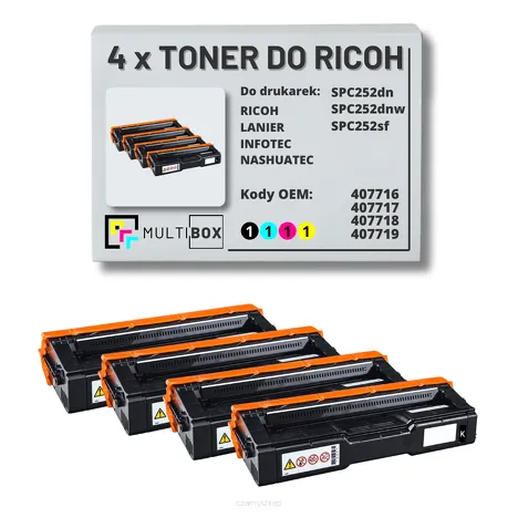 4-pak toner do RICOH SPC252 407716 407717 407718 407719 zamiennik Multibox