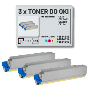 Toner do OKI C822 3-pak cyan/magenta/yellow zamiennik Multibox