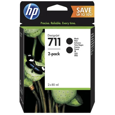 HP 711 tusz P2V31A oryginalny black 2-pak