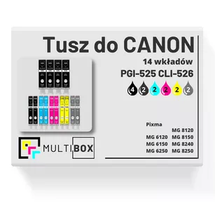 Tusz do CANON PGI525 CLI526 14-pak black pigment / black / cyan / magenta / yellow / grey zamiennik Multibox