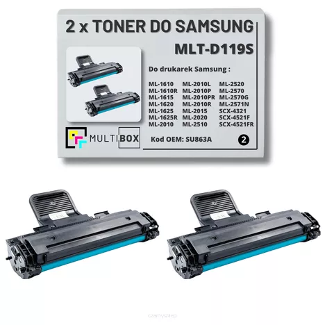 2-pak Toner do SAMSUNG ML1610 ML2010 SCX4521 MLT-D119S SU863A 2K Multibox Zamiennik