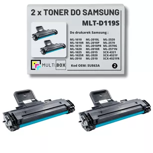 2-pak Toner do SAMSUNG ML1610 ML2010 SCX4521 MLTD119S SU863A 2K Multibox Zamiennik