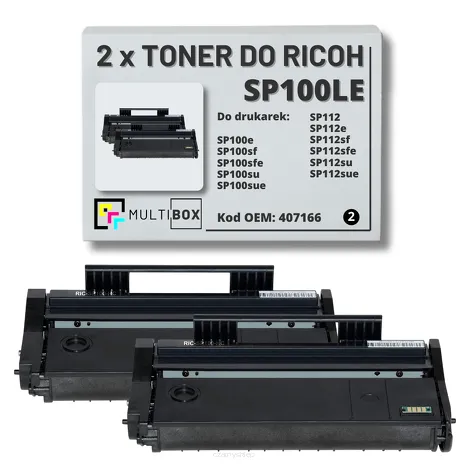 2-PAK Multibox Toner do RICOH SP100LE 407166 Zamiennik