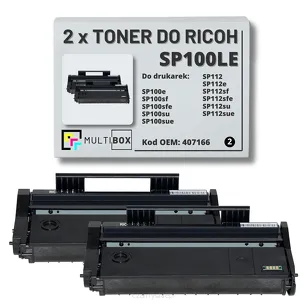 2-pak Toner do RICOH SP100LE 407166 Zamiennik Multibox