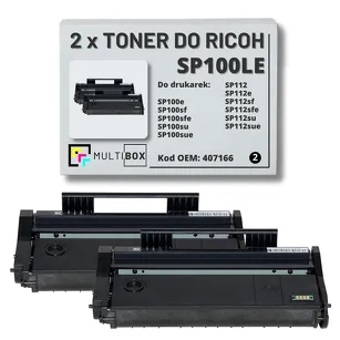 2-PAK Multibox Toner do RICOH SP100LE 407166 Zamiennik