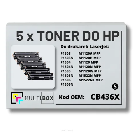 5-PAK Multibox Toner do HP CB436X 36X P1505 M1120 zamiennik
