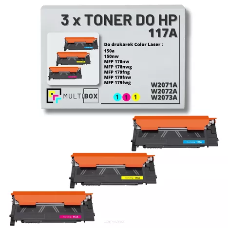 Toner do HP 117A 3-pak CMY W2071A W2072A W2073A zamiennik Multibox Z CHIPEM