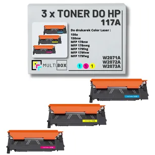 3-PAK Multibox Toner do HP 117A CMY W2071A W2072A W2073A zamiennik Z CHIPEM