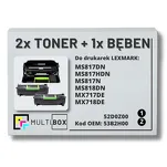 3-PAK Multibox 2x Toner + 1x Bęben do LEXMARK MS817 MS818 53B2H00 52D0Z00 2x25.0K/100.0K zamiennik - 2