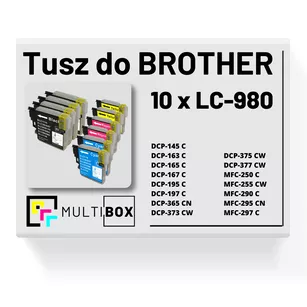 10-pak Tusz do BROTHER LC980 Multibox