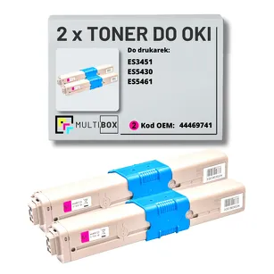 Toner do OKI ES3451 ES5430 ES5461 44469741 2-pak magenta zamiennik Multibox