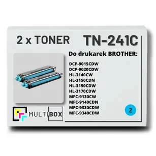 2-PAK Multibox Toner do BROTHER TN241C Cyan zamiennik