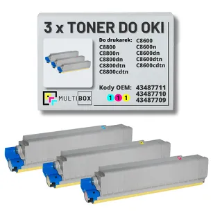 3-PAK Multibox Toner do OKI C8600 C8800 cyan/magenta/yellow zamiennik