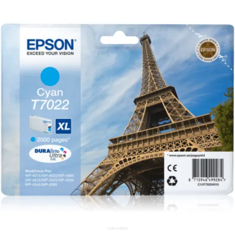 Epson tusz T7022 XL C13T70224010 oryginalny cyan