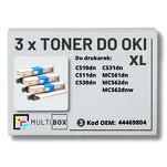 3-PAK Multibox Toner do OKI C510 C511 MC562 44469804 XL black zamiennik - 2