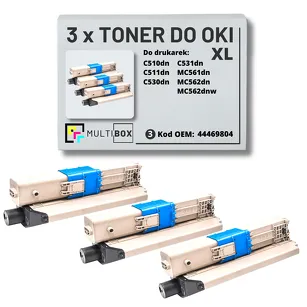 Toner do OKI C510 C511 MC562 44469804 3-pak XL black zamiennik Multibox