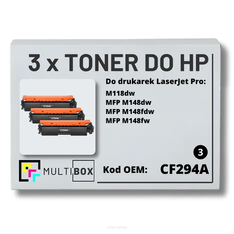 3-PAK Multibox Toner do HP CF294A 94A M118 M148 Zamiennik