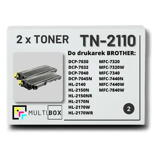 2-PAK Multibox Toner do BROTHER TN2110 zamiennik