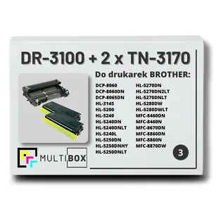 2x Toner do BROTHER TN-3170 + 1x Bęben DR-3100 3-pak Multibox zamiennik
