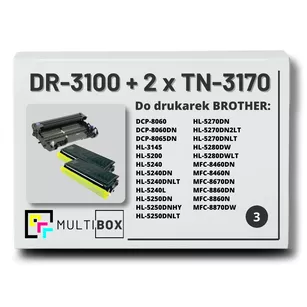 2x Toner do BROTHER TN3170 + 1x Bęben DR3100 3-pak Multibox zamiennik