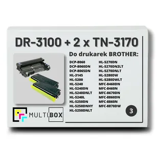 3-PAK Multibox 2x Toner + 1x Bęben do BROTHER TN3170 DR3100 zamiennik