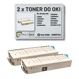 Toner do OKI C5850 C5950 MC560 43865724 2-pak black zamiennik Multibox