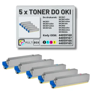 Toner do OKI MC851 MC861 MC862 5-pak black/cyan/magenta/yellow zamiennik Multibox