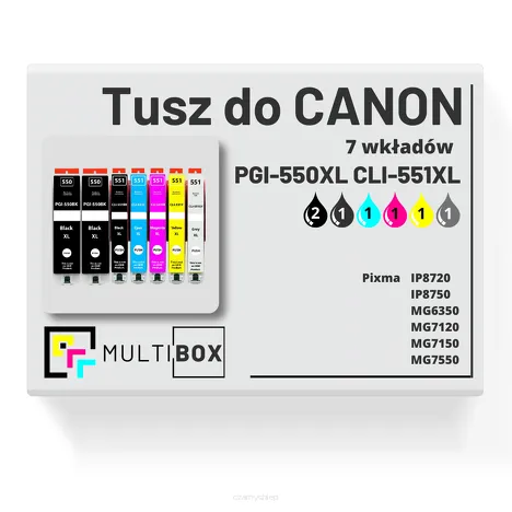 Tusz do CANON PGI-550XL CLI-551XL 7-pak black pigment / black / cyan / magenta / yellow / grey zamiennik Multibox