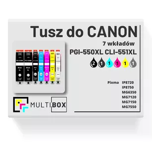 Tusz do CANON PGI550XL CLI551XL 7-pak black pigment / black / cyan / magenta / yellow / grey zamiennik Multibox