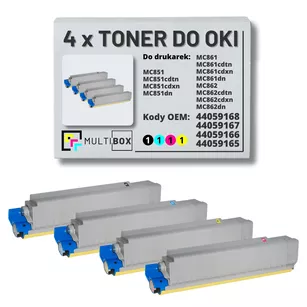 Toner do OKI MC851 MC861 MC862 4-pak black/cyan/magenta/yellow zamiennik Multibox