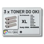 3-PAK Multibox Toner do OKI C532 MC563 46490608 XL black zamiennik - 2