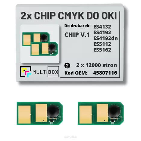 2-pak zestaw Chipów V.1 do OKI ES4132 ES4192 ES5112 ES5162 45807116 2x12,0K Multibox