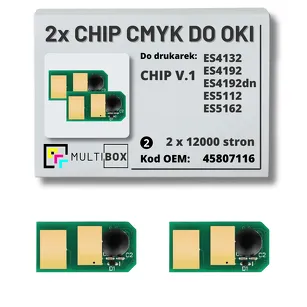 2-PAK Multibox zestaw Chipów V.1 do OKI ES4132 ES4192 ES5112 ES5162 45807116 2x12,0K